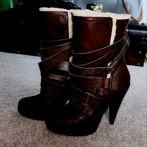 Brown strapped Aldo boots